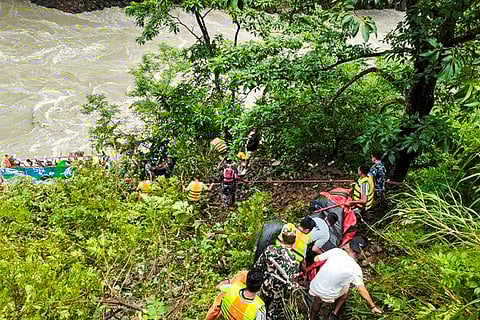 Indian Passenger Bus Falls In Marsyangdi River
